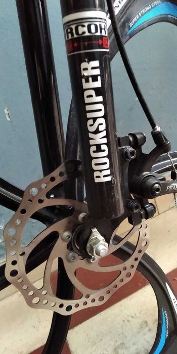 Bicicleta BTT dobrável 27 mudanças com suspensão cor azul e branca