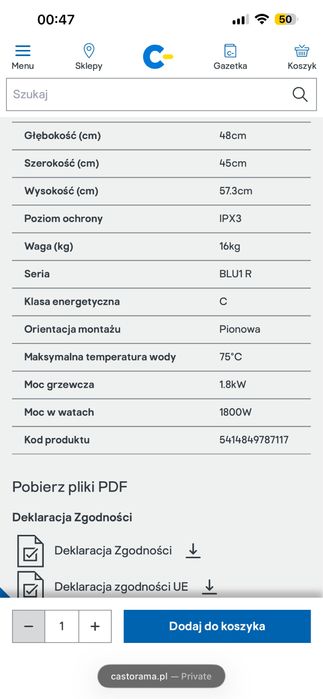 Bojler elektryczny Ariston 50l