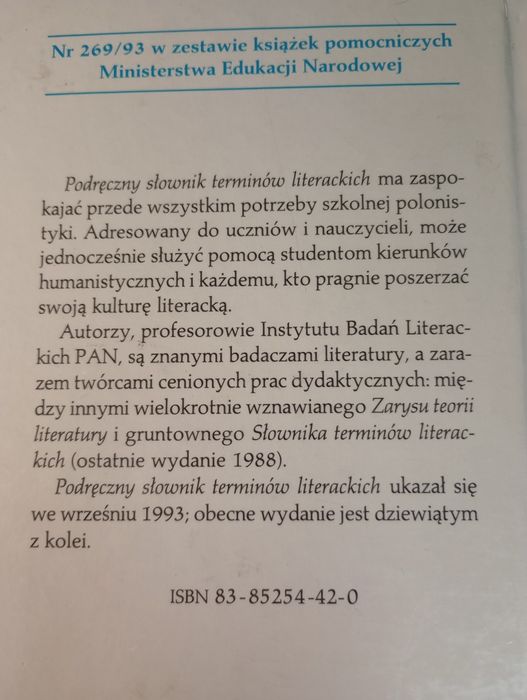 Podręczny słownik terminów literackich