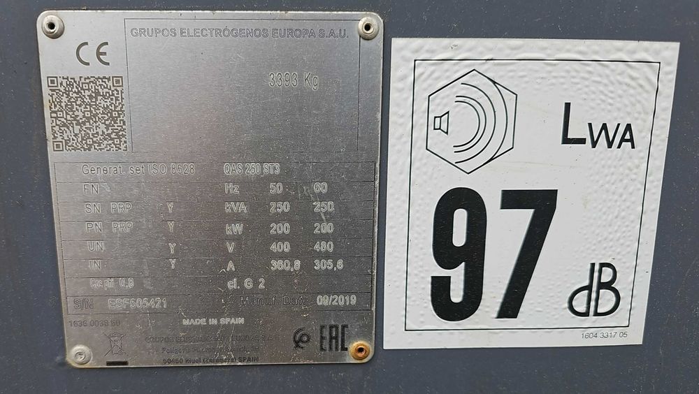 Agregat prądotwórczy Atlas Copco QAS 250