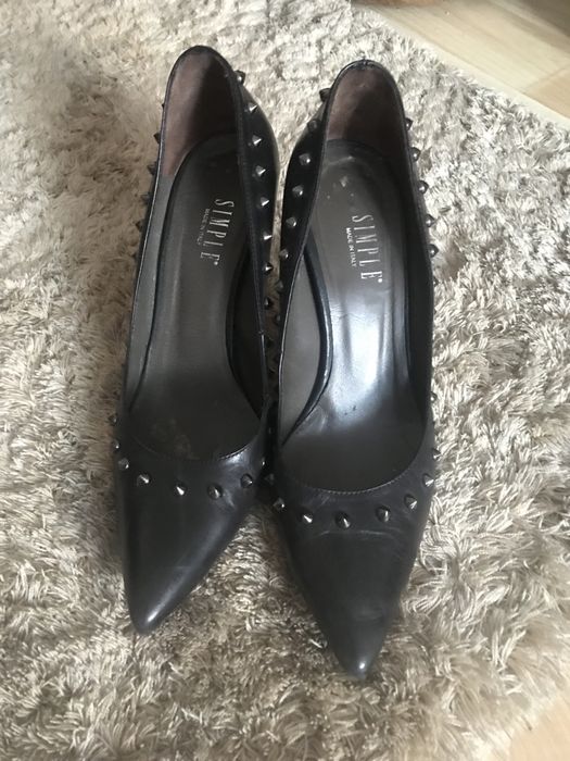 Buty na obcasie damskie  Simple ze skóry 38/24