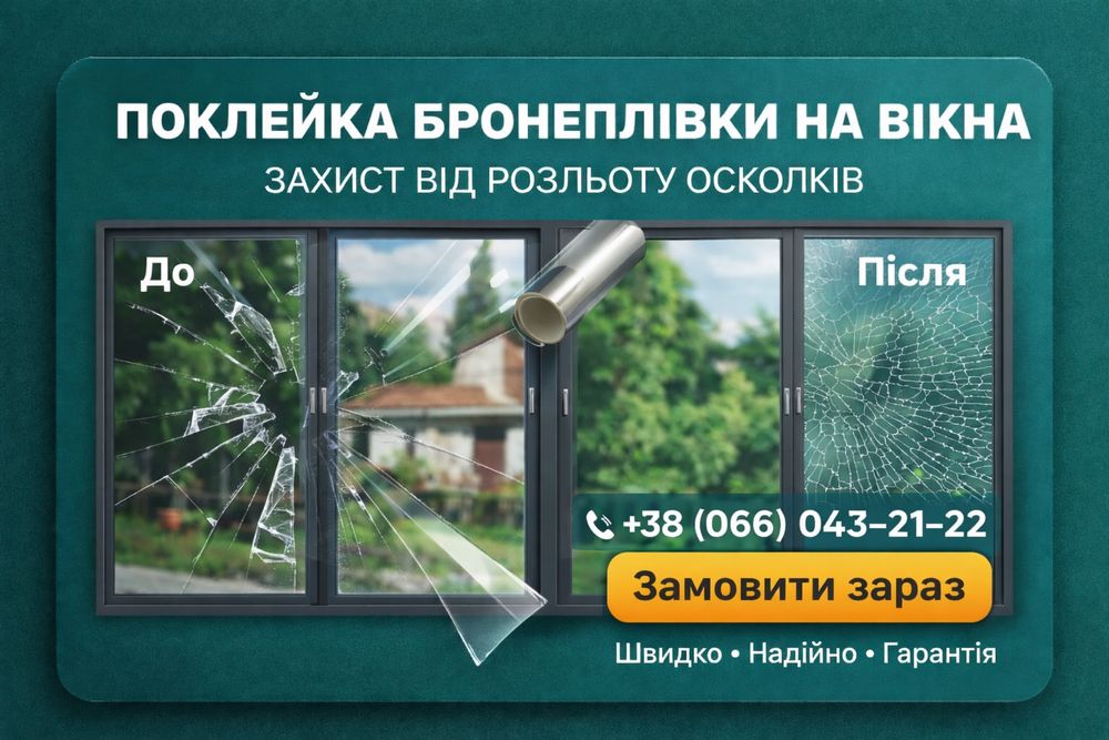 Поклейка бронеплівки на вікна