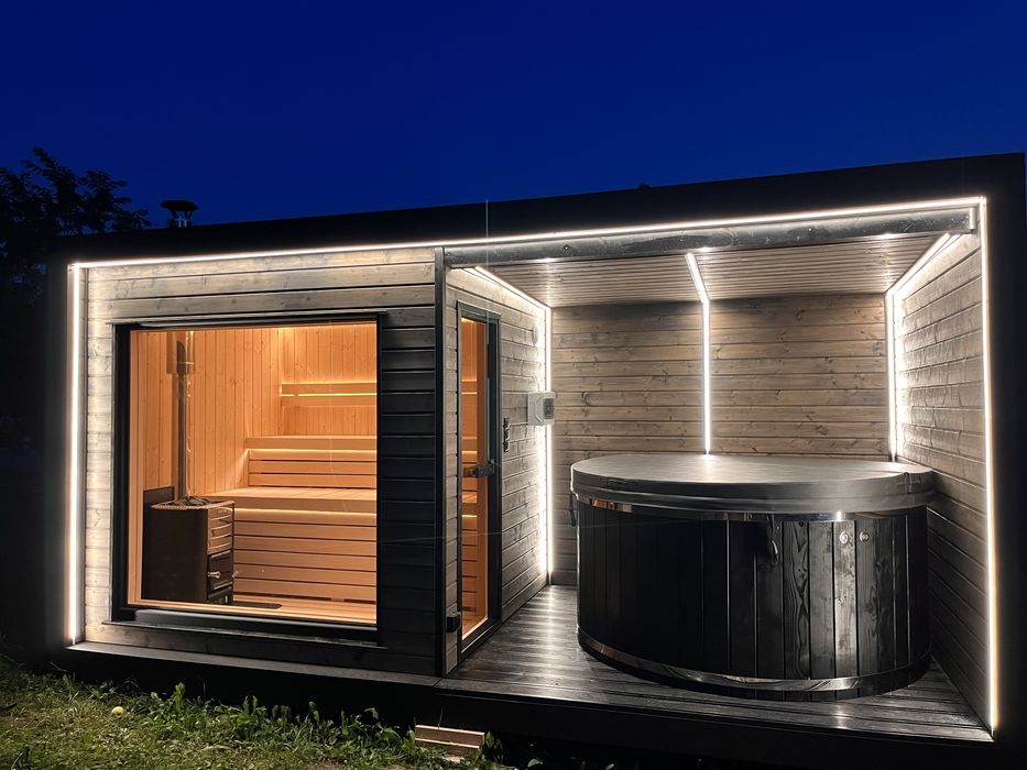 Sauna Balia ogrodowa jacuzzi domowe spa domek całoroczny letniskowy