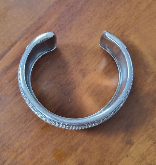 Szeroka srebrna bransoletka vintage 925