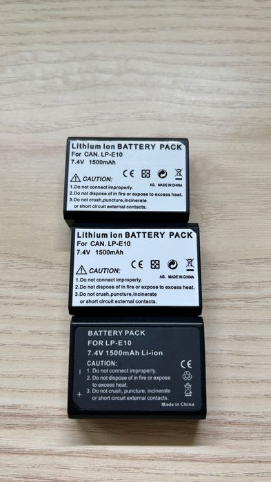 3 Baterias LP-E10 para canon 1100D, 1200D e 1300D