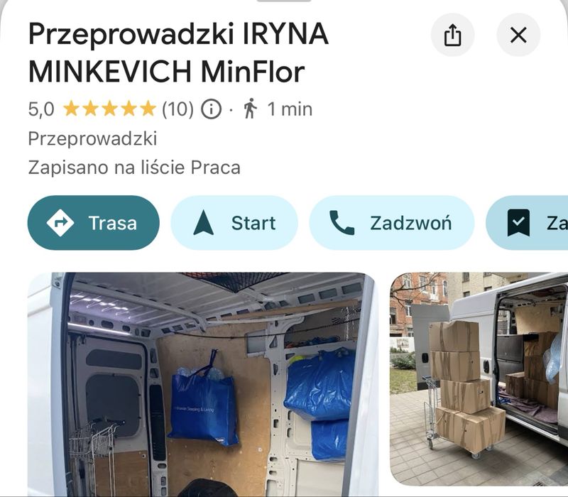 Transport i Przeprowadzki  Warszawa 24/7  OD 100 zł / перевозки