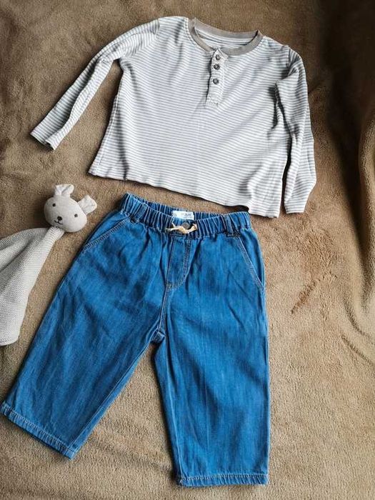 Zestaw Zara spodnie i bluzka Lupilu pure collection r. 86-92 cm 18-24m