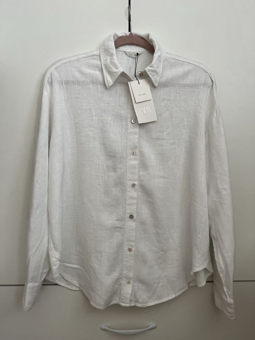 Сорочка з льоном Zara xs m