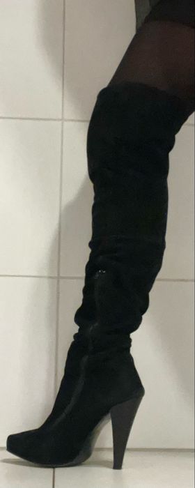 Botas de cano alto em camurça El Corte Inglês