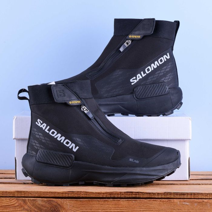 (2196) Акція! Зимові Кросівки черевики Salomon чорні з хутром (41-45)