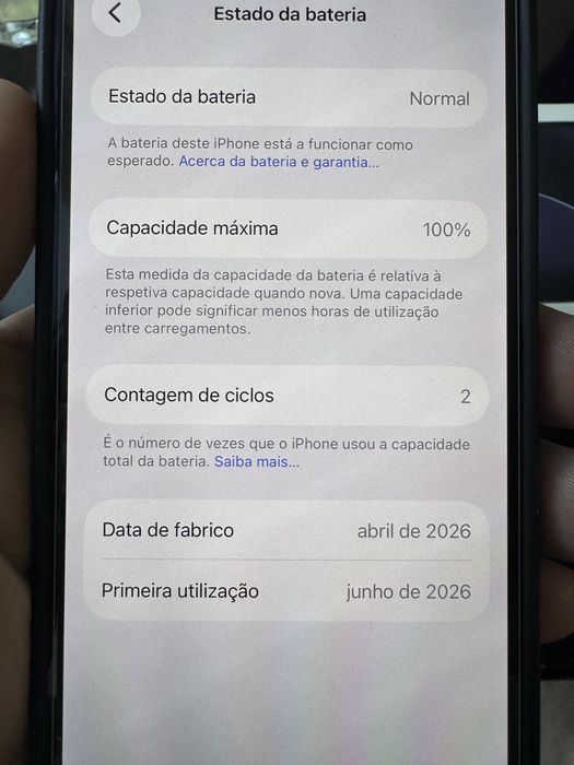 iPhone 17e 256GB Black, novo, ativado dia 18/06/2026