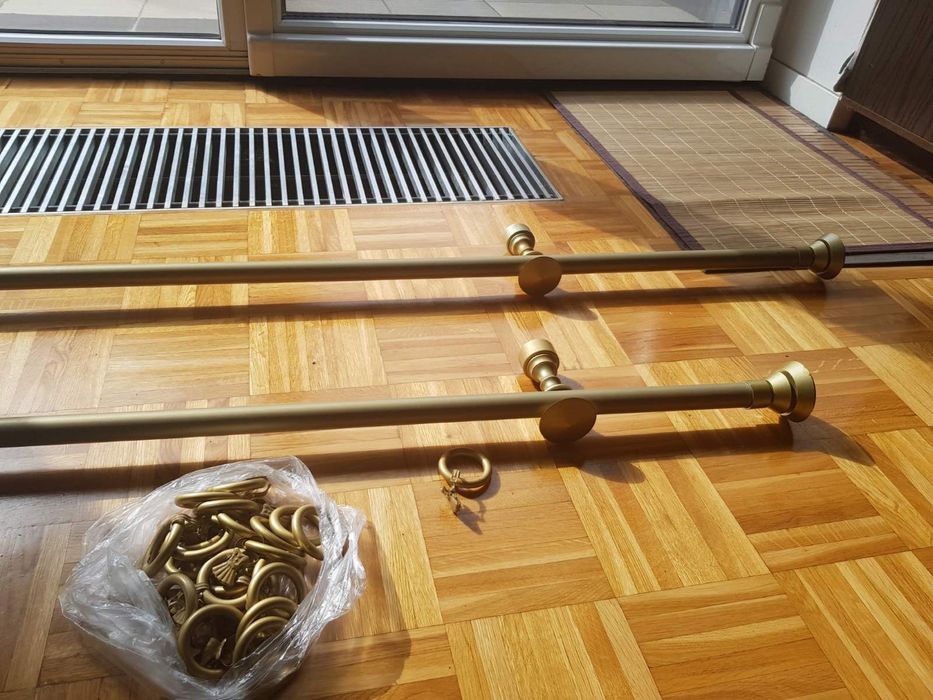 Karnisze aluminiowe złote 2 sztuki