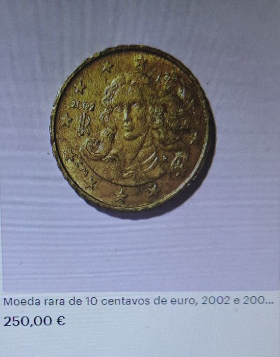 Moeda 10 centimos 2002 rara.
