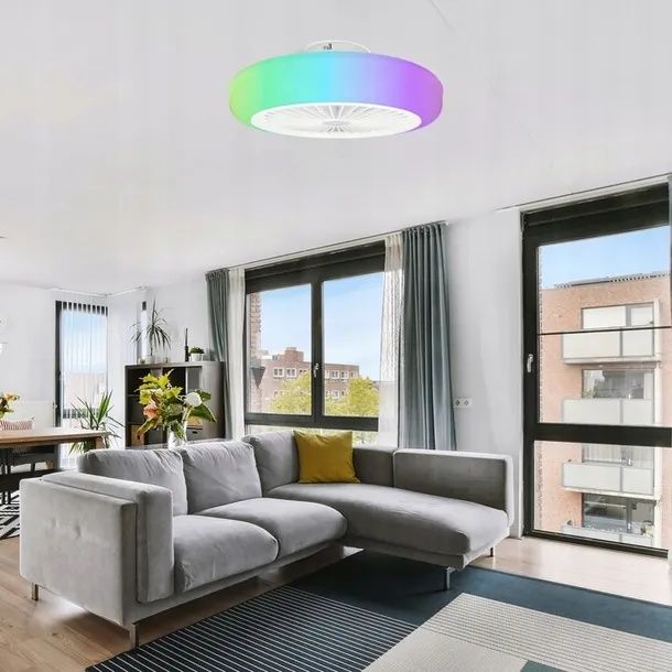 WS-FPZ170-50R-BK bez łopatkowy wentylator sufitowy z oświetleniem LED