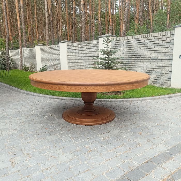 Okrągły stół dębowy model Senator lity dąb