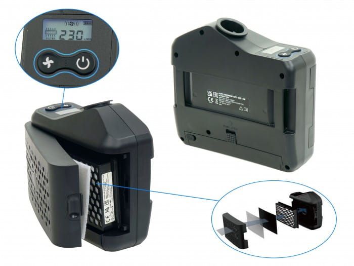 Przyłbica z nawiewem podnoszona / kompletna jednostka nawiewowa/ torba