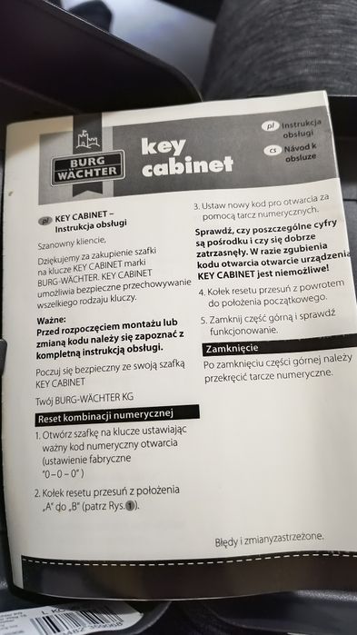 Szafka sejf na klucze