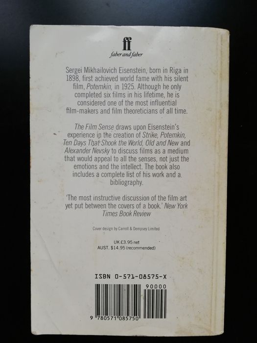 Livro "The Film Sense", de Sergei Eisenstein (portes grátis)