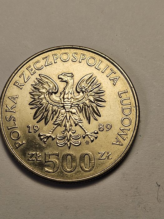 Moneta 500 zł 1989 "50 rocznica wojny obronnej"
