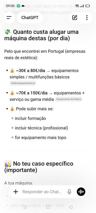 Máquina estética 299€. Oportunidade