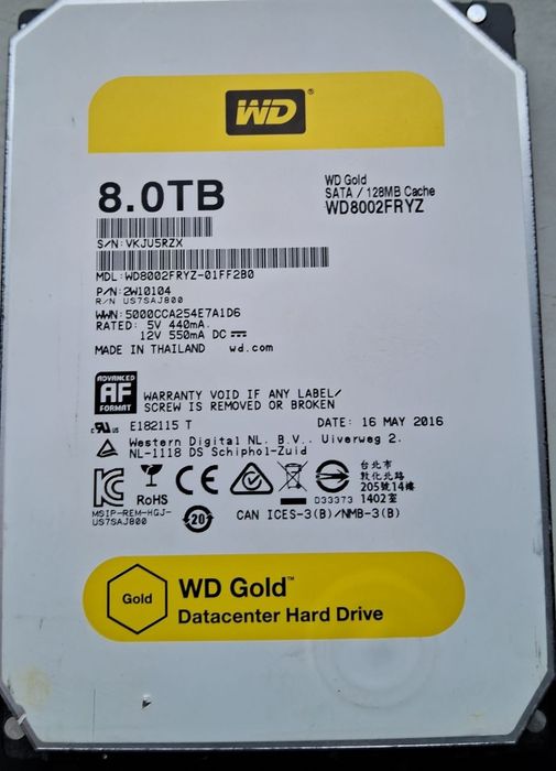Жорсткий диск 8.0 TB Western Digital (WD) WD8002FRYZ