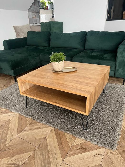 Stół kawowy dąb KWADO natural  80cm x 80cm x 40cm LITE DREWNO