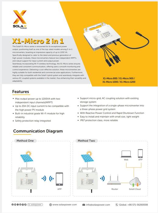 Microinversor Solax X1 1000W e 1200W