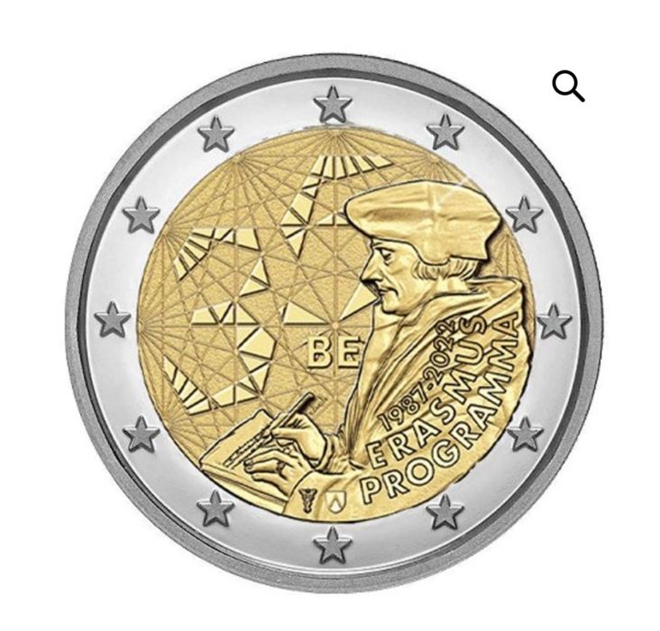 Moeda Comemorativa 2 € Bélgica - Erasmus 2022