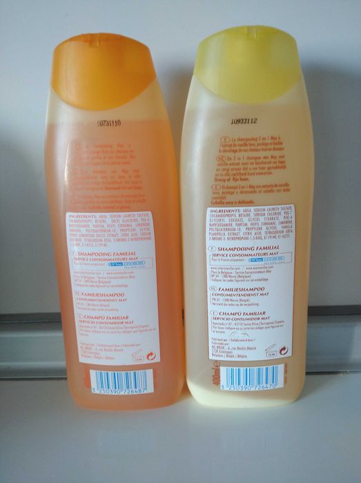 Champôos cheiro a laranja ou baunilha