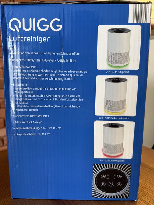 Quigg oczyszczasz powietrza z jonizacją