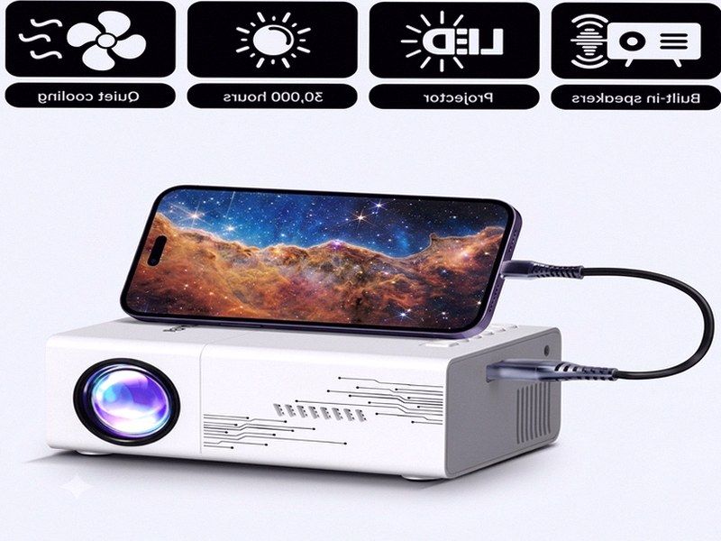 Mini Projetor LED com Altifalante — Filmes, Séries e Apresentações
