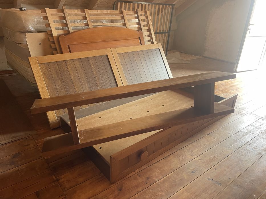 cama madeira maciça com 2 colchões