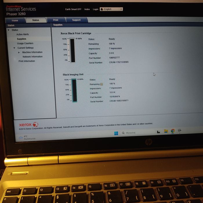 iPhone Win11 MacBook iOS WiFi Android win11 drukarka laserowa Xerox Phaser 3260 duplex
