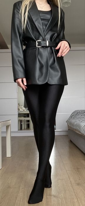 Marynarka ze skory ekologicznej Stradivarius (nowa z metką)