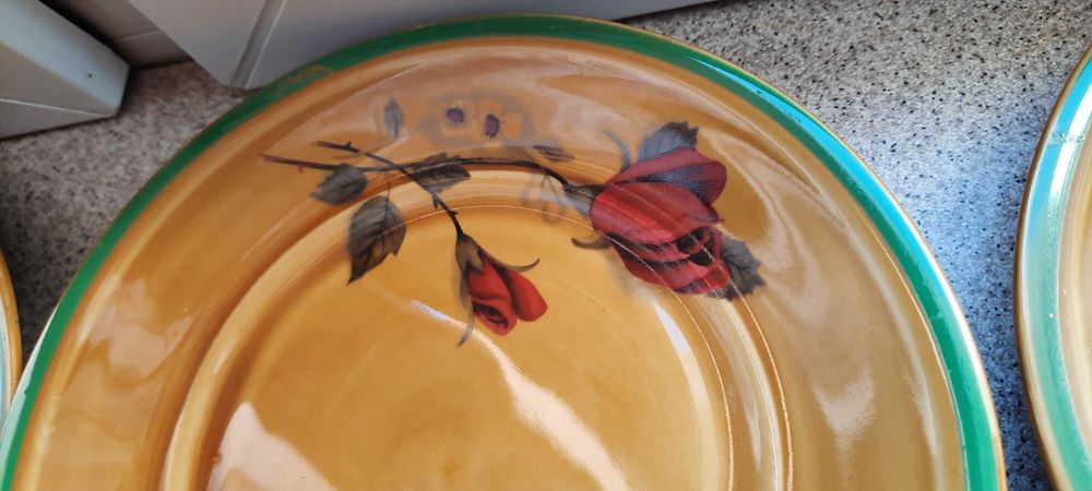 6 talerzy deserowych Tułowice PRL