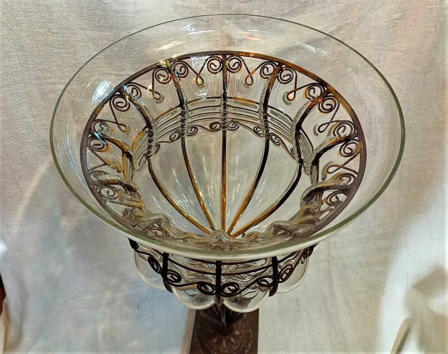 Vaso Vidro Suporte Ferro