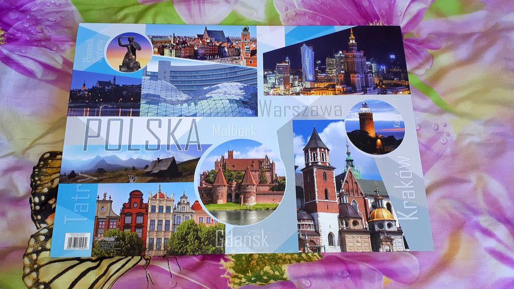 Podkład Podkładka szkolny szkolna obutronny obutronna biurko Polska miasta mapa
