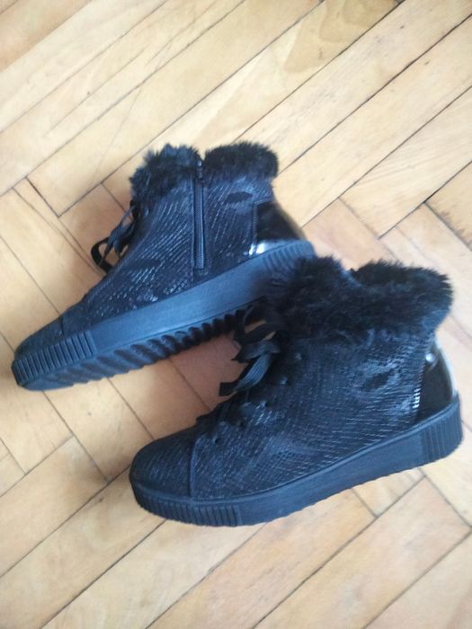 Remonte Botki damskie ocieplane  Black czarne