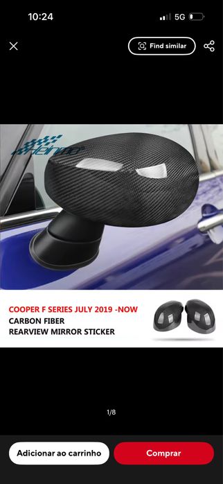 Capa Espelho em Carbono Real Mini F54/F55/F56/F57/F60 2019+