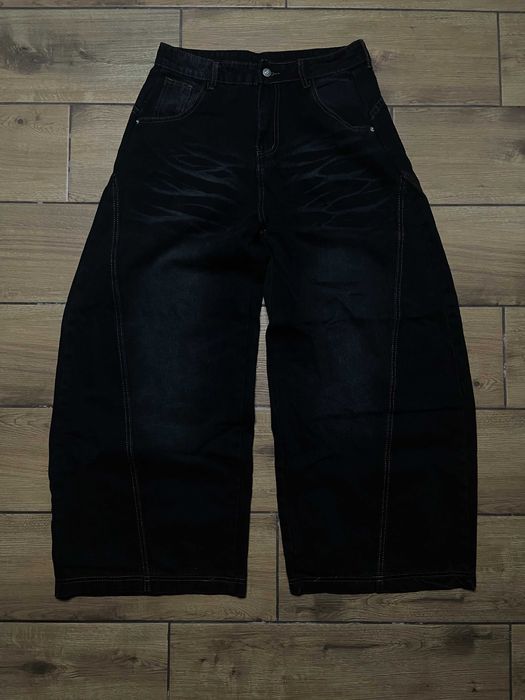 Black Y2K Skate Balloon Jeans L