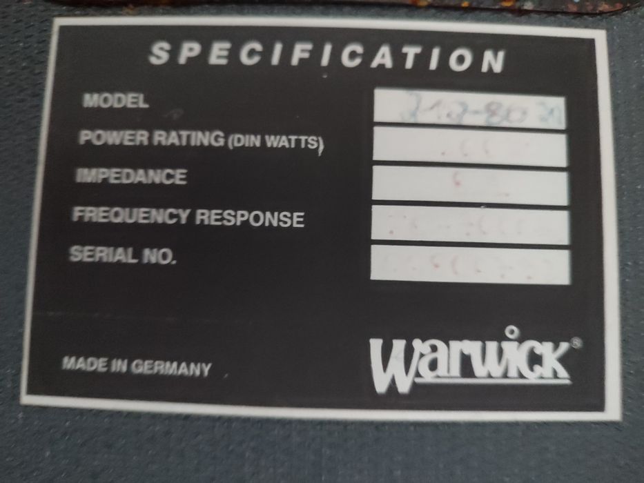 Coluna baixo Warwick 212-80