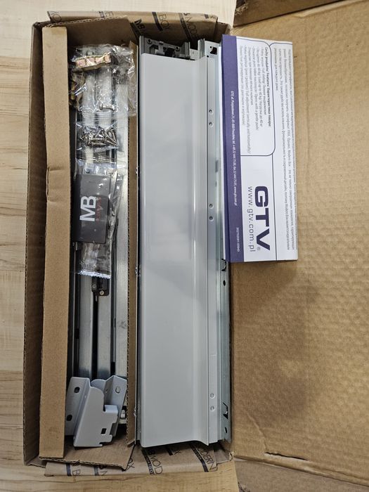 Modern Box push to open 450mm niski Kolor  szara szuflada