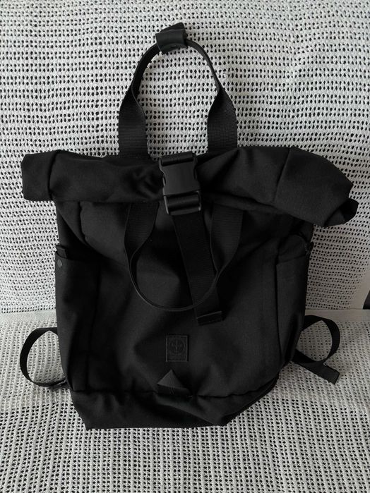 Міський рюкзак чорний Roll Top Black Kandelabr кордура