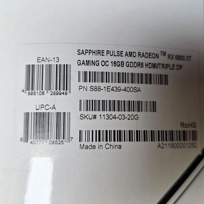 Sapphire Radeon RX 6800 XT Pulse 16 GB – bardzo dobry stan