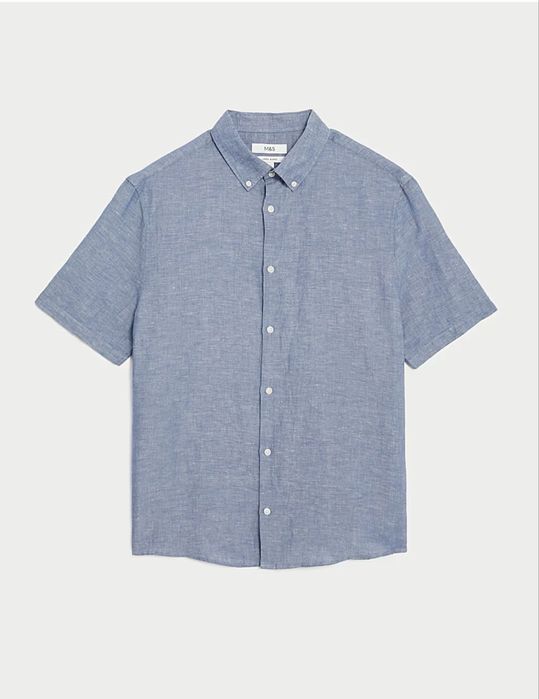 Лляна сорочка  Marks & Spencer розмір L.