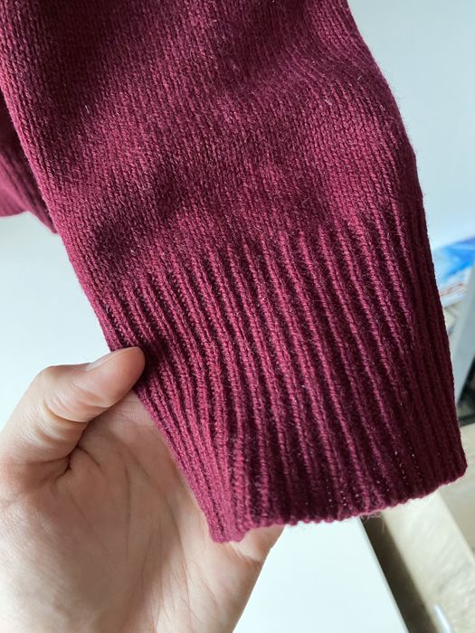 Custommade bordowy sweter wełniany