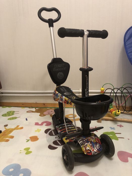 Самокат 3в1 з батьківською ручкою