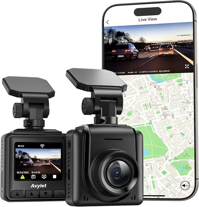 Відеореєстратор Avylet Dash Cam A1 Wi-Fi 2K 1,5-дюймовий IPS екран