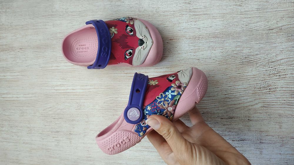 Crocs crocband c 9 розовые рожеві крокси лисички 26 р