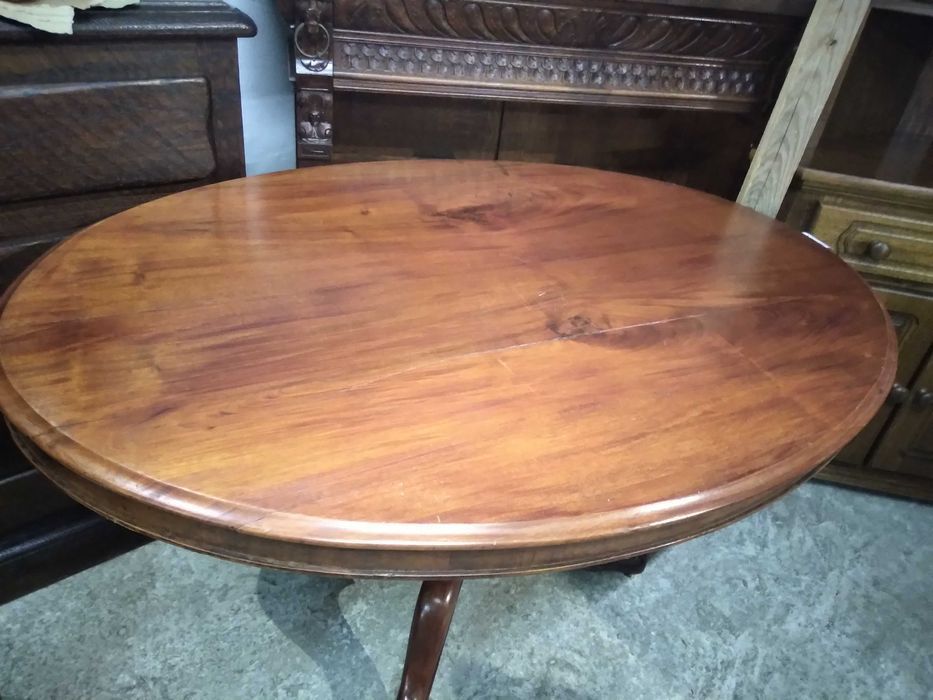 Piękny stolik ława owalny orzechowy nierozkładany FV DOWÓZ